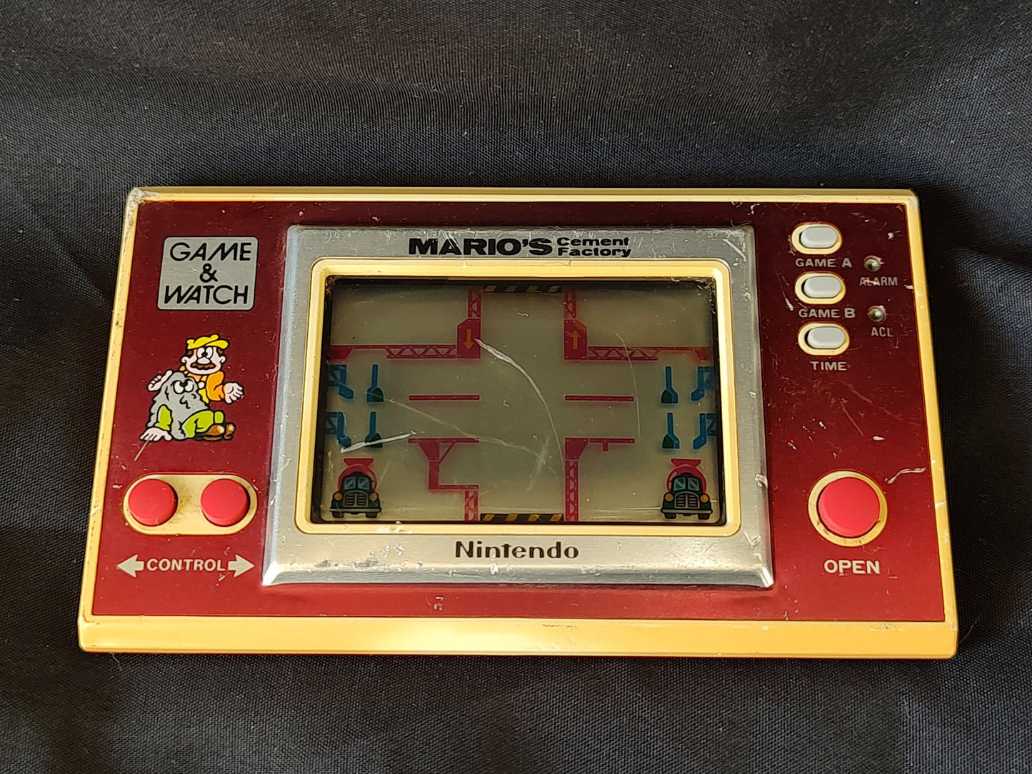 Vintage Nintendo GAME&WATCH MARIO'S Cement Factory Handheld game tested-g0213-