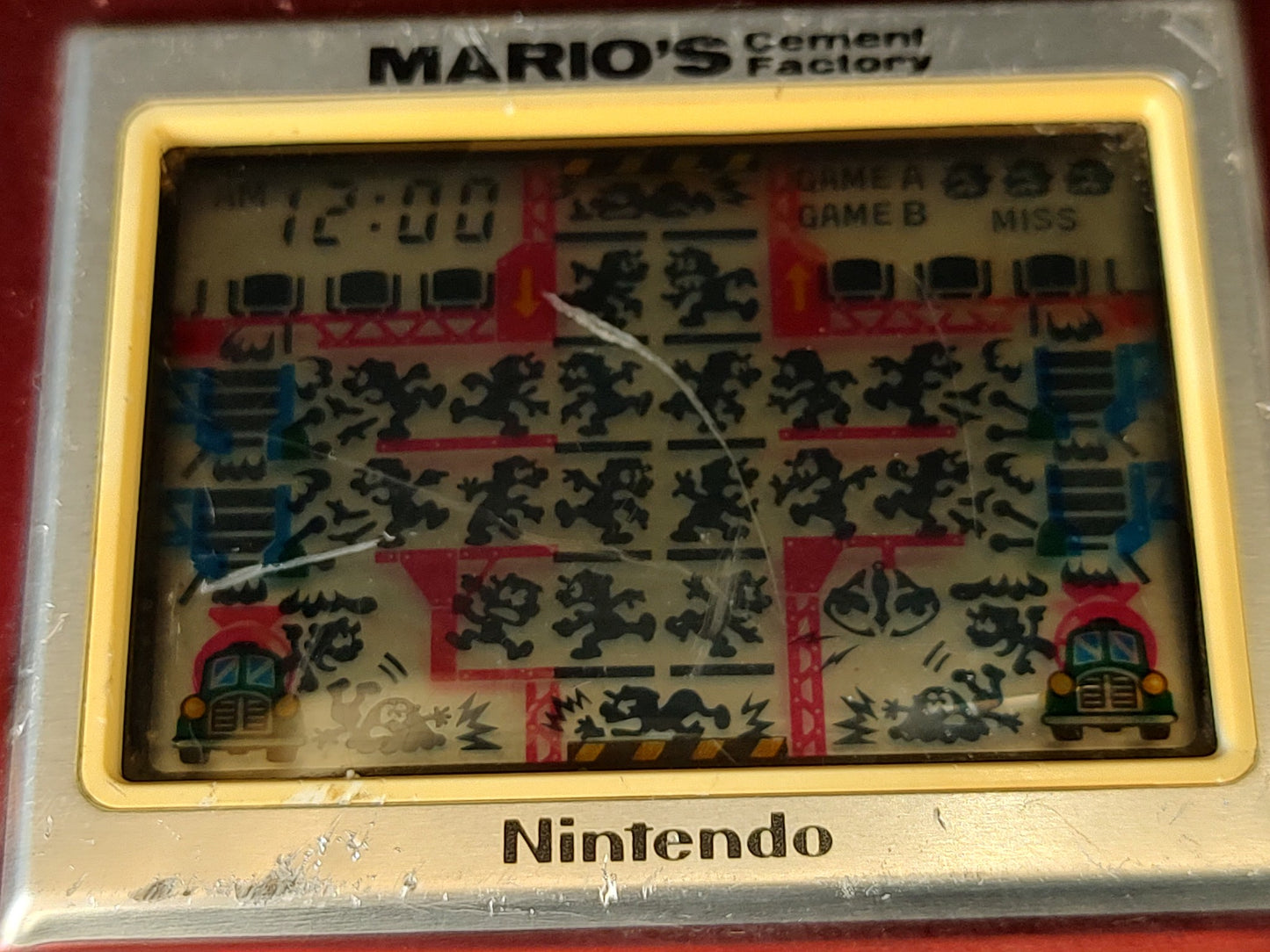 Vintage Nintendo GAME&WATCH MARIO'S Cement Factory Handheld game tested-g0213-