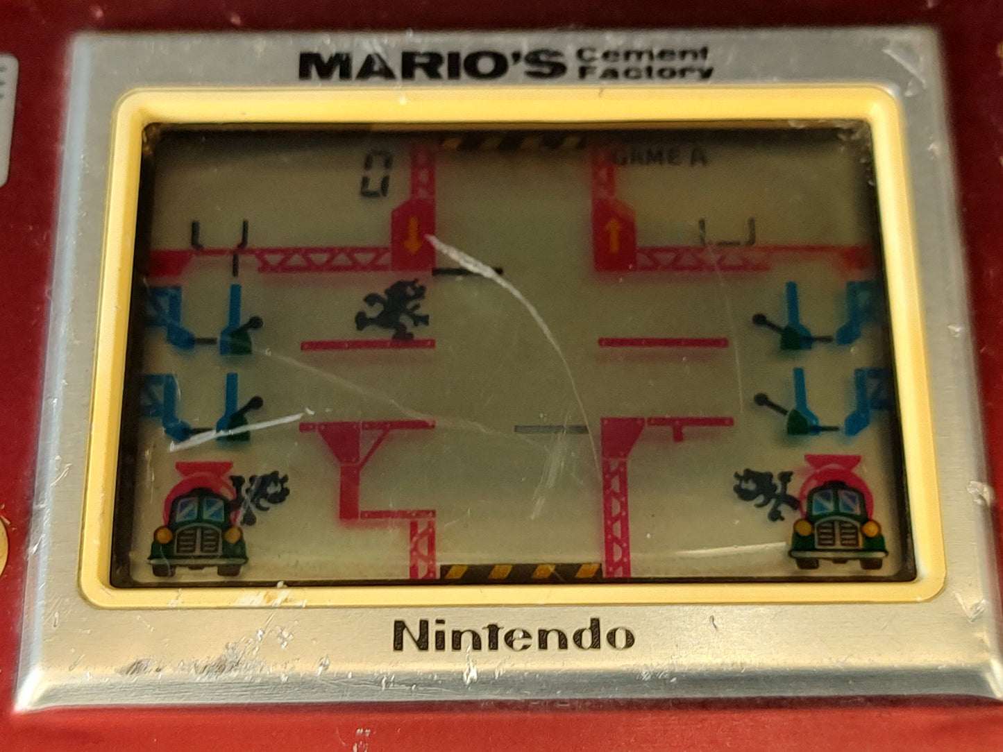 Vintage Nintendo GAME&WATCH MARIO'S Cement Factory Handheld game tested-g0213-