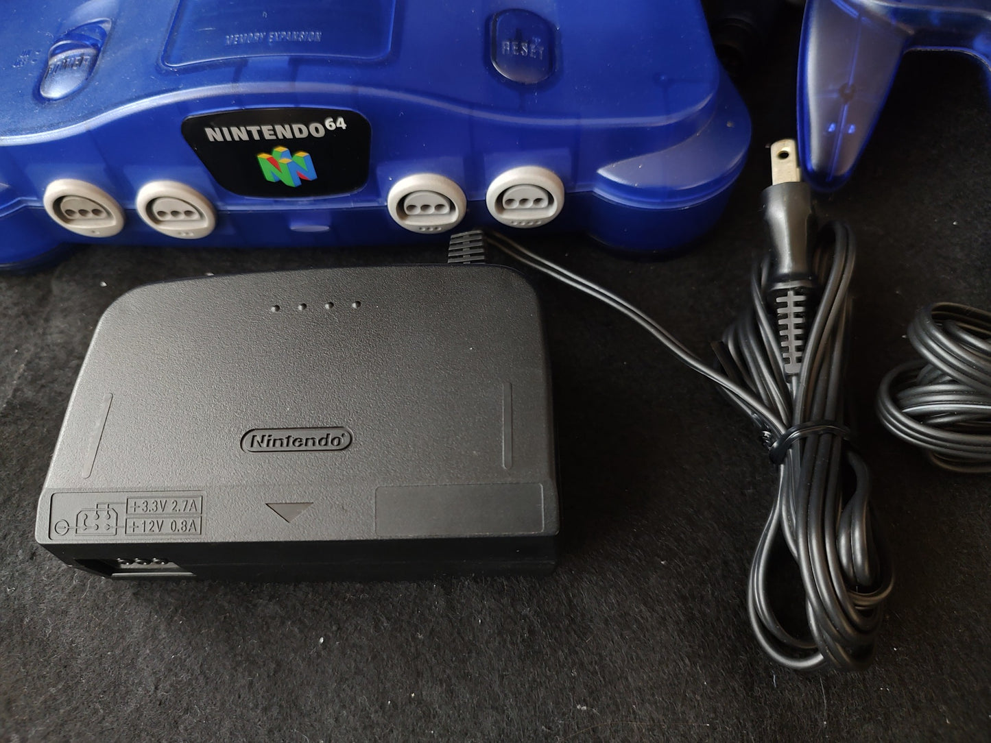 Nintendo 64 Midnight Blue Toysrus limited edition Console set, Working-g0215-