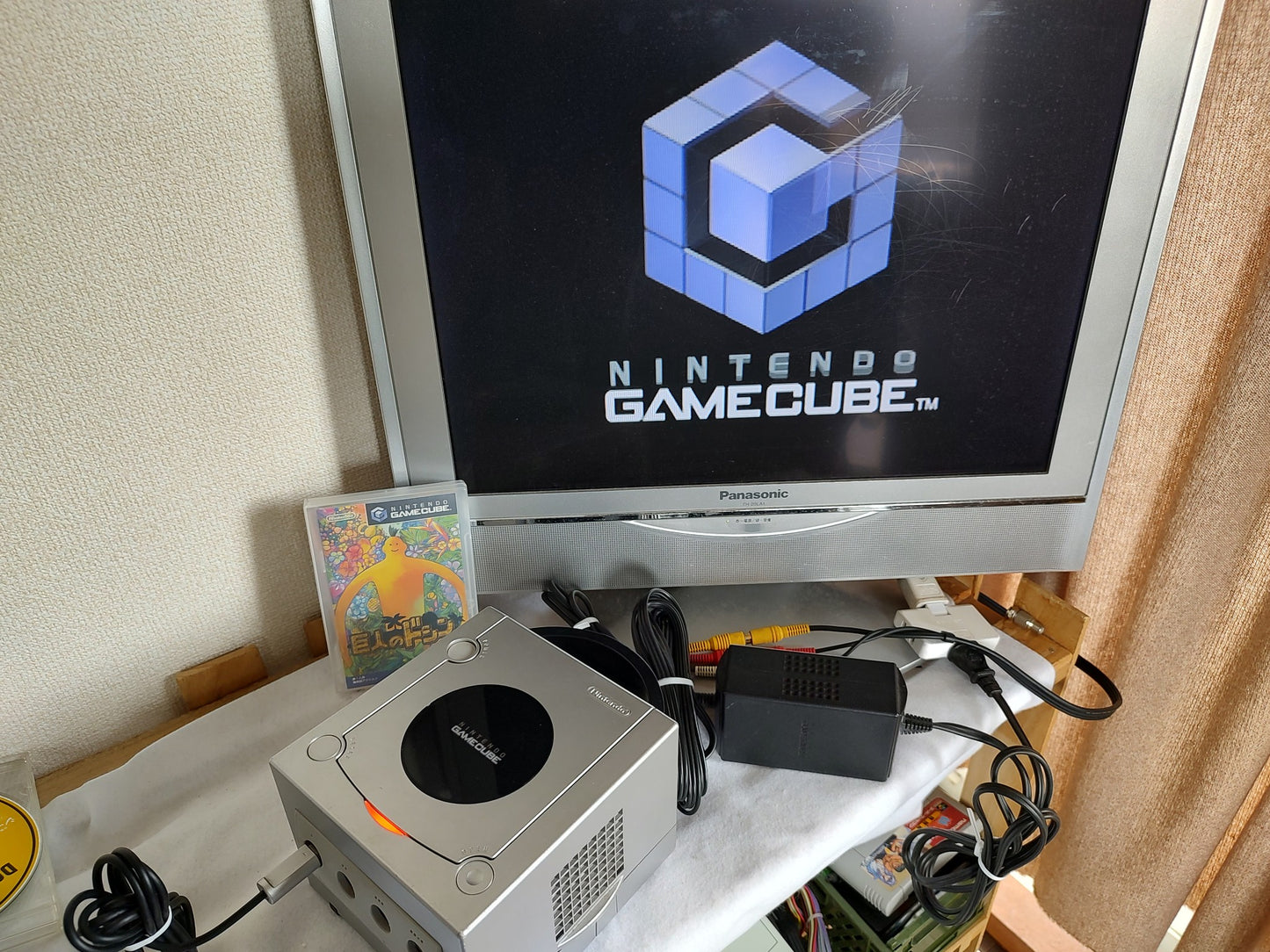 Nintendo Gamecube Silver console, Power and AV cable, Games set, tested -g0216-