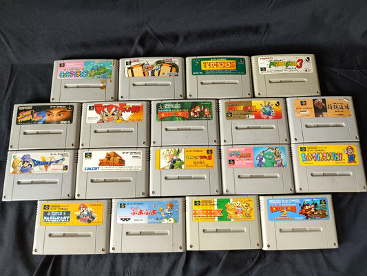 Wholesale lots of 18 Nintendo Super Famicom SFC SNES Game Cartridge set-g0223-