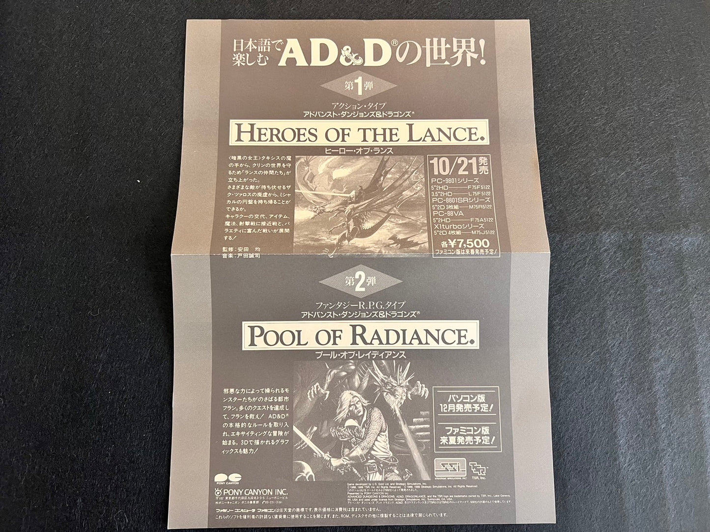 PC-9801 Advanced Dungeons and Dragons HEROES of The Lance, Not teseted