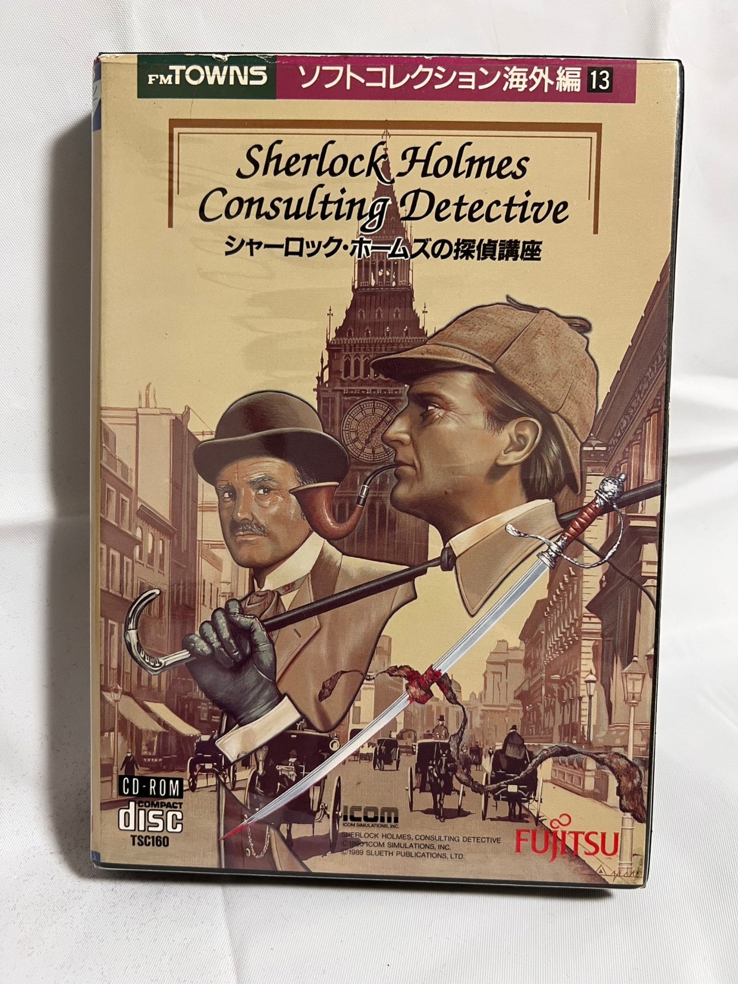 Sherlock Holmes Consulting Detective FM TOWNS Marty Game w/Manual, Box set-f1006