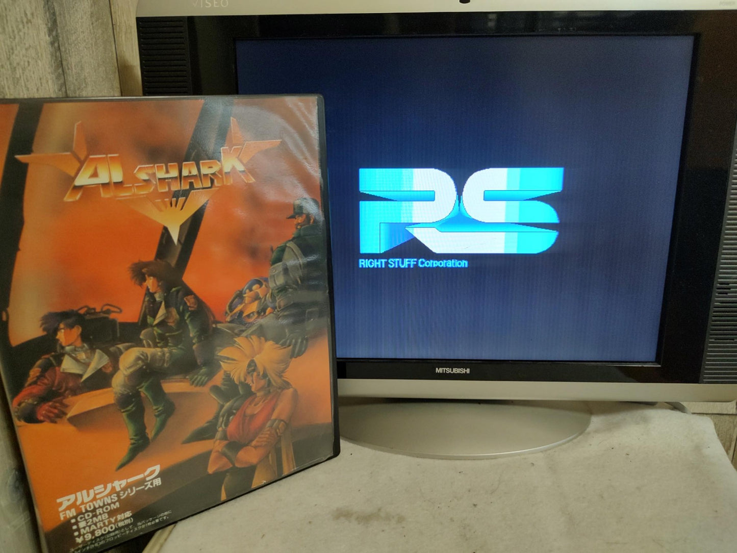 ALSHARK FM TOWNS Marty Game w/Manual, Box set, Working-f1006