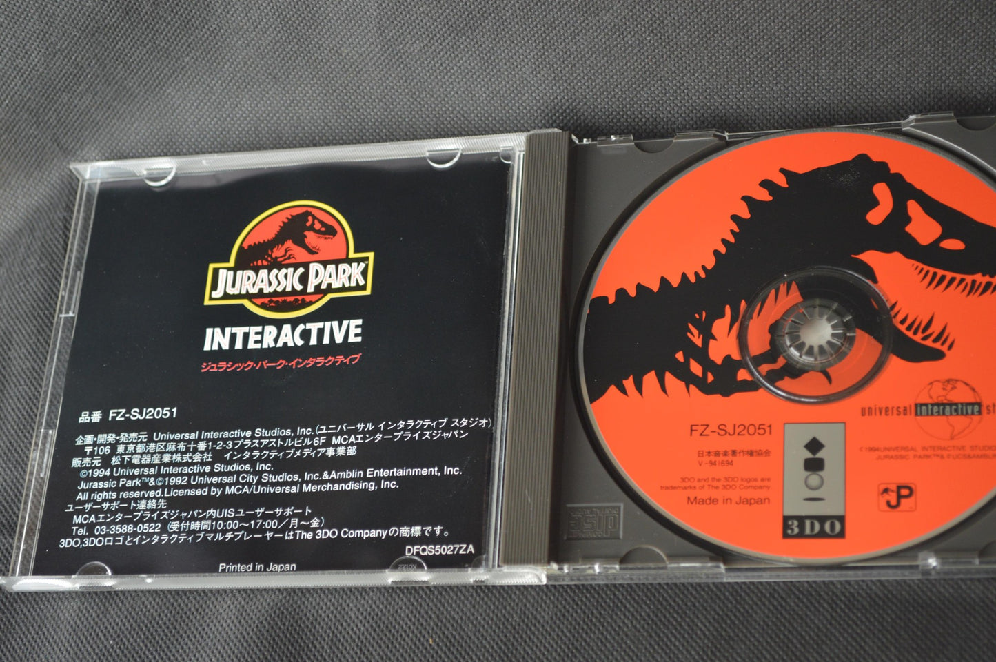 Jurassic Park Panasonic 3DO Real Game Disk, Manual, Box set-f1114-