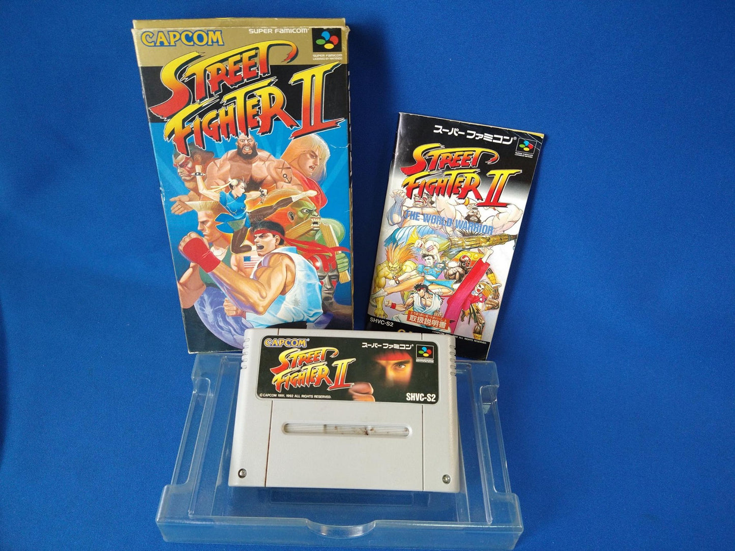 Street Fighter 2 Nintendo Super Famicom Game Cartridge w/Manual, Box set-f0505-
