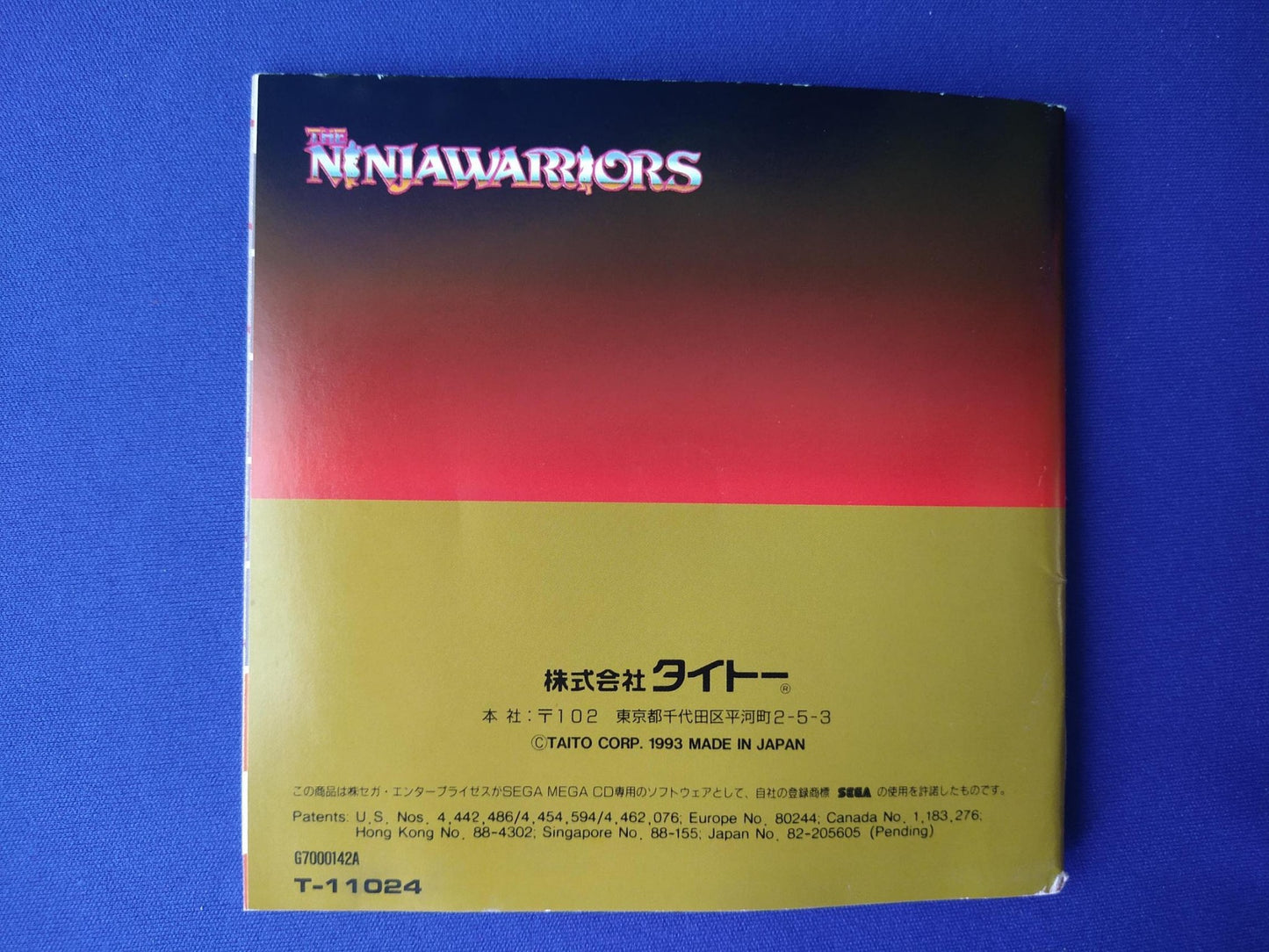 THE NINJA WARRIORS MEGA CD shooter game Disk, Manual, Box set, Working -f0524-