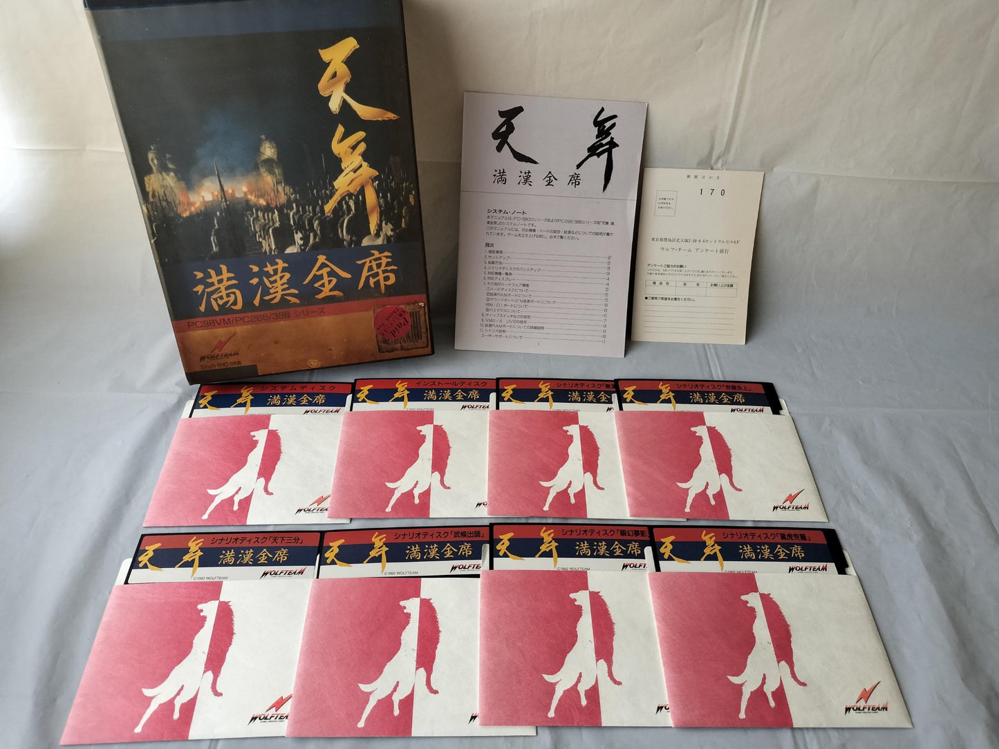 PC-9801 TENBU Mankanzenseki Game Floppy disks, w/Manual, Box, Not tested-f0608-