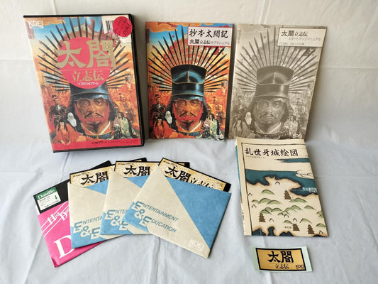 PC-9801 Taiko Risshiden Game Floppy disks, w/Manual, Box, Not tested-f0608-